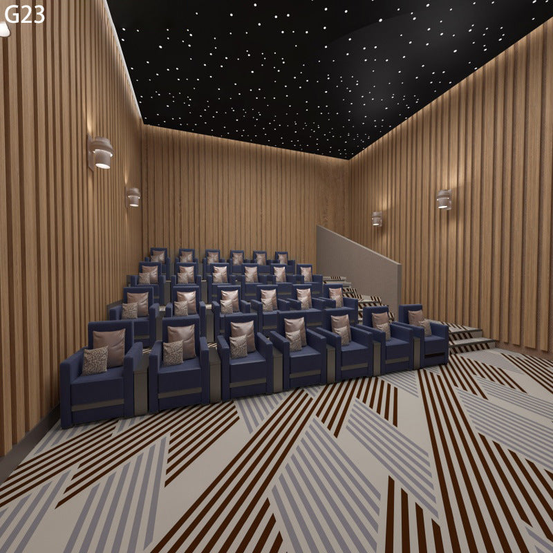 Customized fire-retardant carpet for movie theaters, home theaters, and clubs: soundproofing, noise reduction, and vibration dampening - full coverage installation