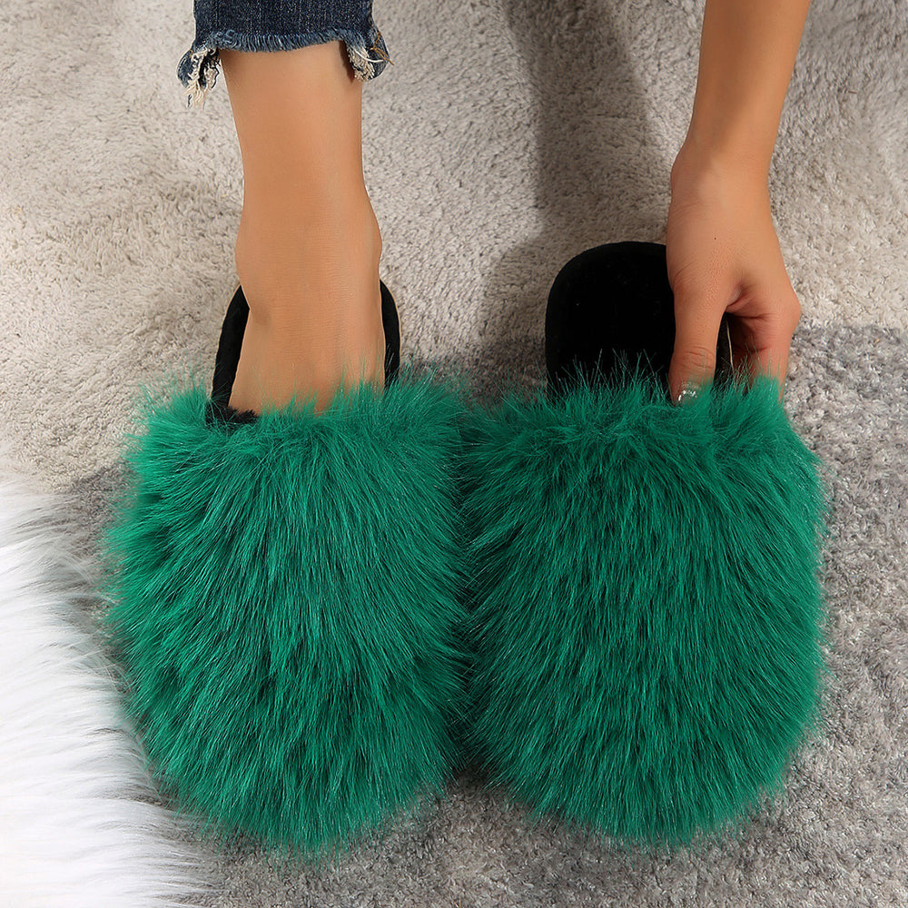 thick sole stomping on shit cotton slippers women's autumn winter indoor and outdoor stuffed couple heattech slippers plus size slippers