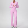New barely-there quick-dry activewear set: outdoor casual running & fitness outfit - butt-lifting, tummy-control, wide-leg yoga leggings