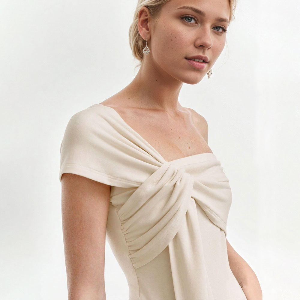 cross-border european and american women's summer high-end, cool, and chic "queen bee" style t-shirt - off-the-shoulder, sexy, sleeveless top