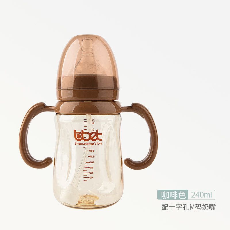 Baohui babibele wide-neck ppsu baby bottle with handles, anti-fall, anti-colic, gravity ball, 330ml infant bottle
