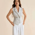 Korean chic summer chic small fragrance vest women's outwearsense of designshort sleeveless topswork clothing