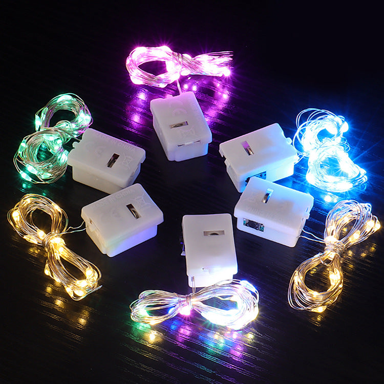 LED light string three-gear adjustment color copper wire light string holiday flower gift box wedding decoration small white box atmosphere light