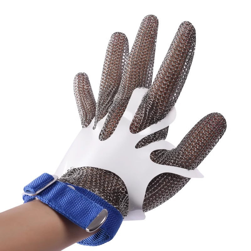 Anti-cutting and stabbing fish killing soft iron chainsaw bone slaughtering gloves stainless steel ring metal cutting anti-cutting wire gloves