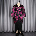African new print batwing sleeve v-neck dress - printed drawstring waist tassel maxi dress bubudress