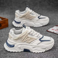Men's 2025 new winter mesh breathable soft sole athletic casual shoes - youth height increasing chunky sole dad sneakers