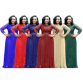 supply lace sequin round neck mid-sleeve everyday dress evening party maxi dress african hot-selling women's clothing