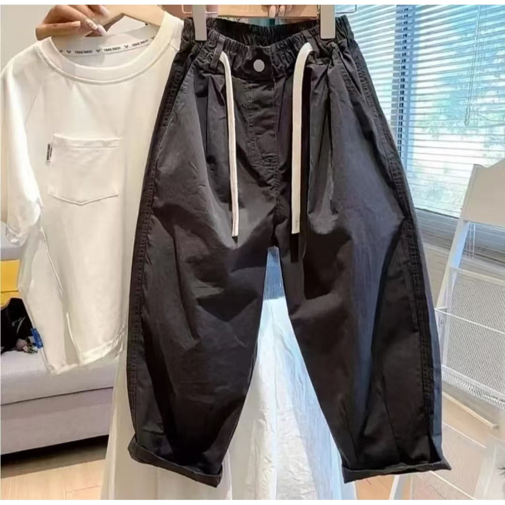 Boys' and girls' mosquito-proof pants, summer lightweight cotton cargo pants, new casual loose-fit trousers for boys