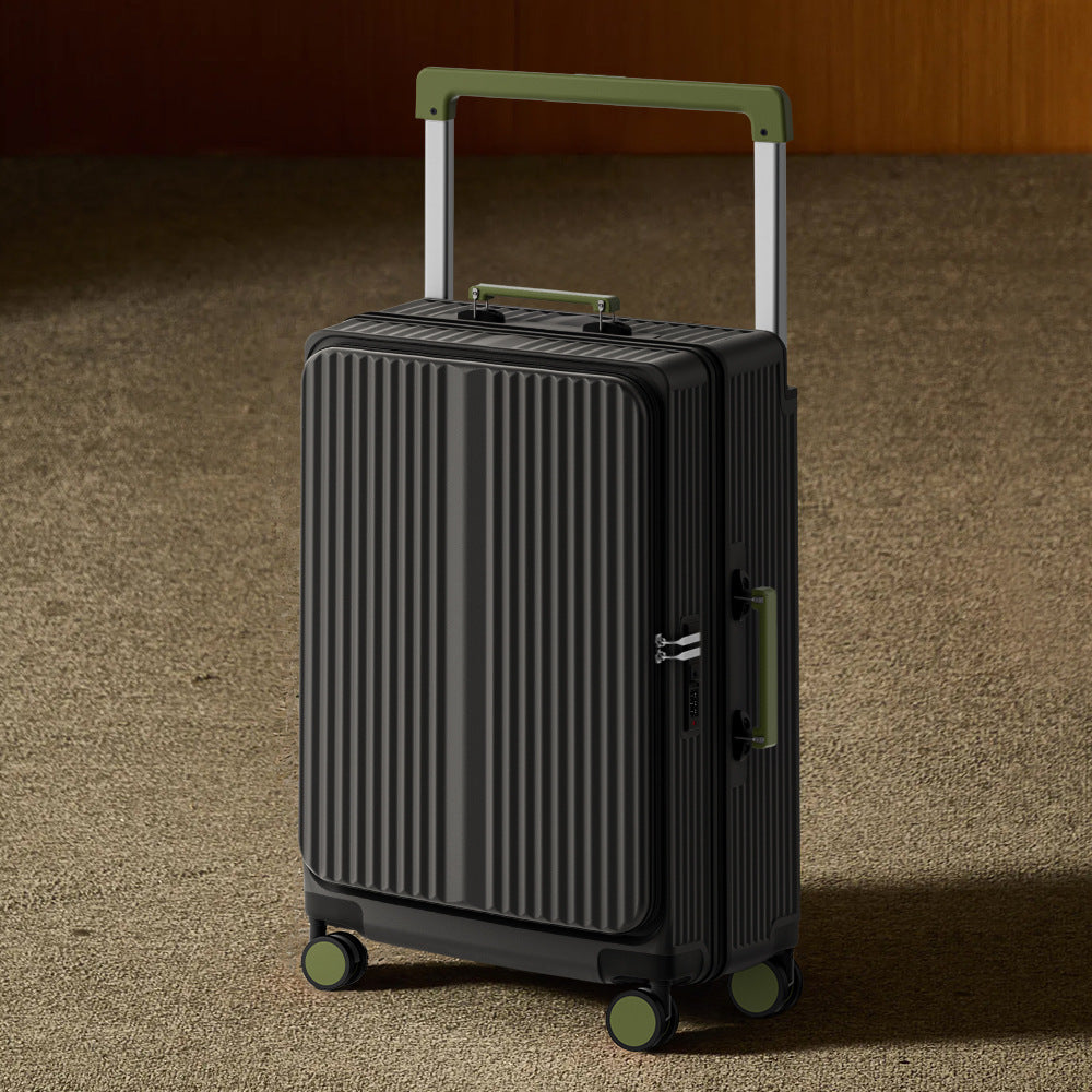 Expandable all-pass deep warehouse 24-inch suitcase anti-drop large capacity multi-functional wide trolley case side open lid password box
