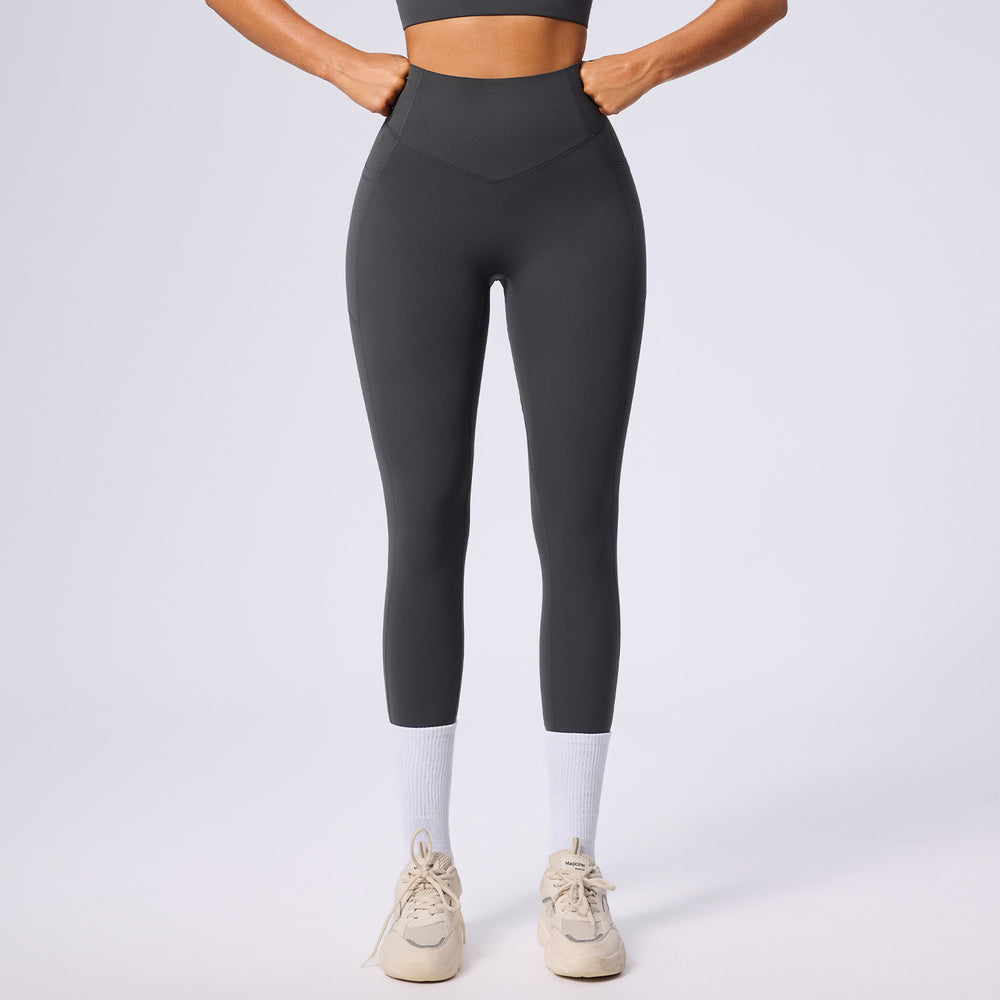 Amazon's new flap pocket pants yoga pants tight elastic shaping sports pants women's high waist belly control butt lift fitness pants