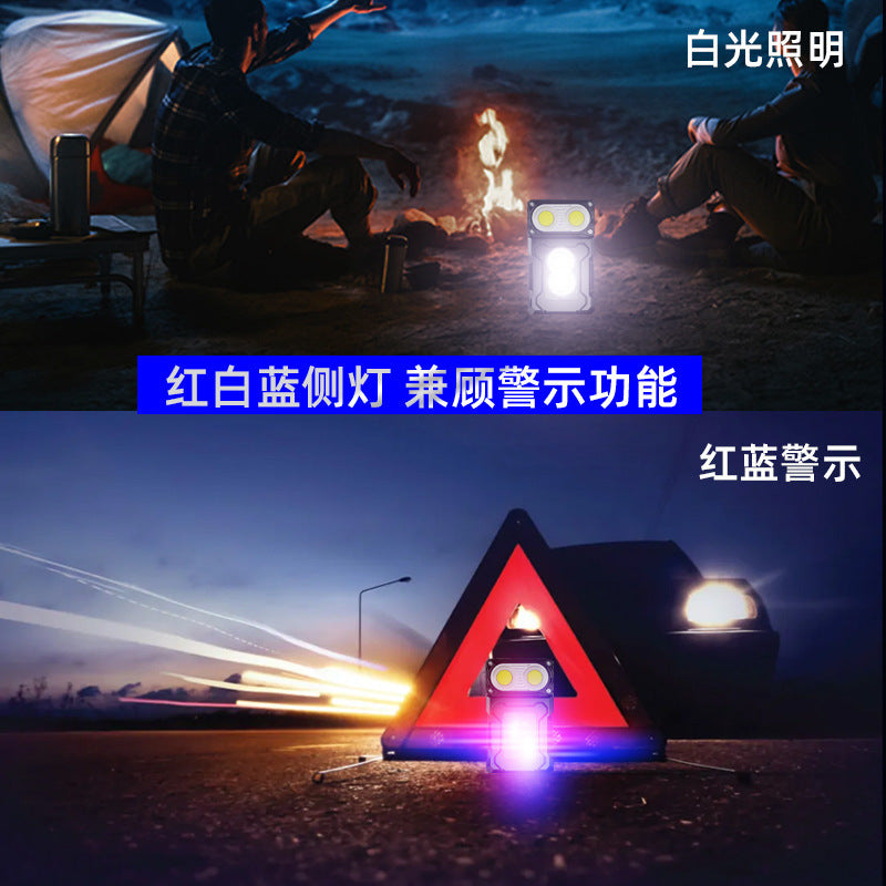 Cross-border new LED flashlight Type-C charging outdoor portable with strong magnetic pen clip multi-function COB work light