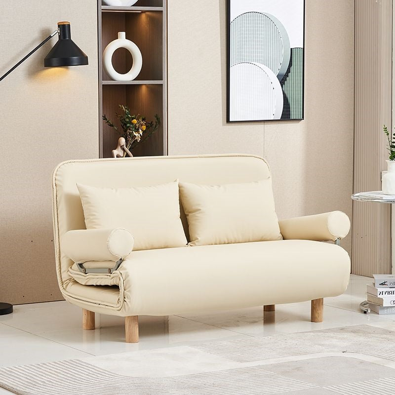 Foldable and detachable washable small apartment living room minimalist modern double/single multifunctional cat paw leather sofa bed - free shipping