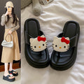 Cute hello kitty flip-flops for women, new thick-soled platform wedge sandals, women's summer slippers, height-increasing shoes