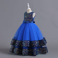 New arrival: sequined children's dress - perfect for girls! featuring a bow accent, this princess-style dress is ideal for flower girls, high-end piano performances, and special occasions