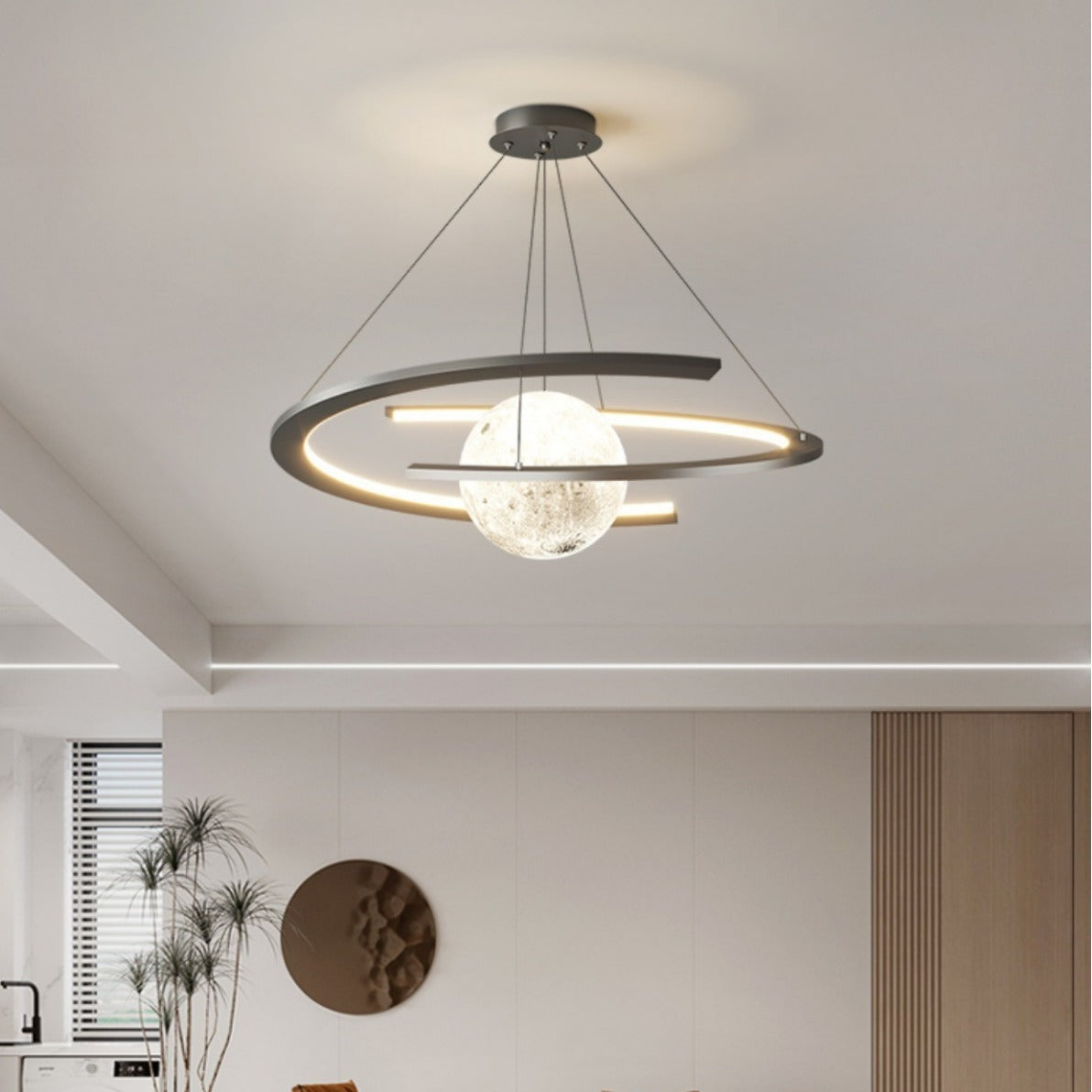 Double Semicircle Italian Living Room Chandelier Simple Wind Modern Main Light 2024 Nordic Minimalist Designer Bedroom Lighting