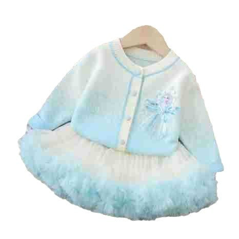 Girls' cardigan elsa princess outerwear sweater set