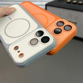 Two-tone magnetic apple 17 pro max phone case, compatible with iphone 16, integrated button protective cover, premium feel for iphone 11