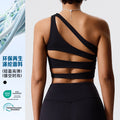 Eco-friendly recycled polyester yoga top with built-in bra pads - sports tank top for summer running, workout, and fitness