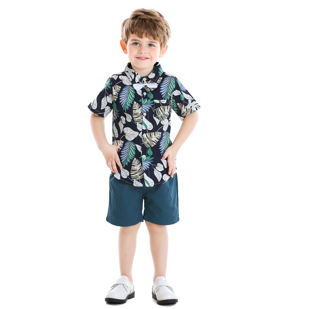 Wholesale children's printed shirts direct from the source: new summer beach style hawaiian vacation short-sleeve shirts