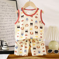 korean style kids' tank top set - new trendy cartoon sleeveless tank top and shorts set for boys and girls