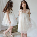 Korean style girls' summer dress - trendy backless sleeveless 7-year-old fairy dress - princess party dress for mid-to-large children - tulle tutu skirt