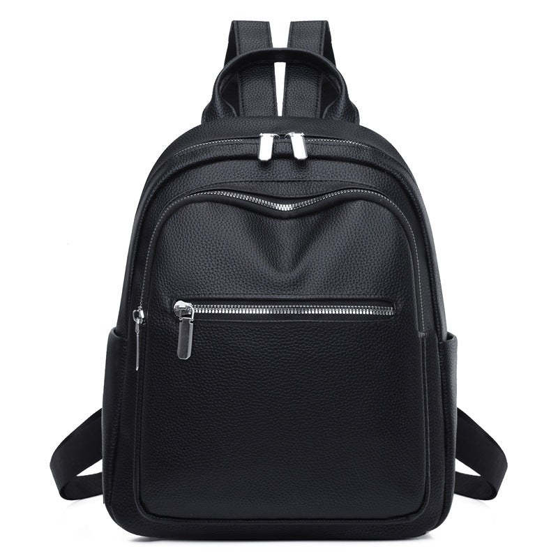 New PU soft leather backpack, women's lightweight travel backpack, high-end sense, large-capacity work commuter women's backpack