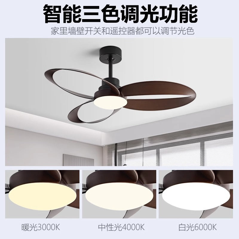 Intelligent Zhongshan Lighting Electric Fan Chandelier Creative Home Dining Room Full Spectrum Ceiling Fan Light Nordic Living Room Fan Light