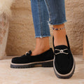 Exportretro cross-border  new spring & fall loafers large size casual frosted british style women's shoes thick heel thick sole