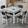 Square dining table tempered glass dining chair combination small apartment home dining table minimalist square table double-layer small table