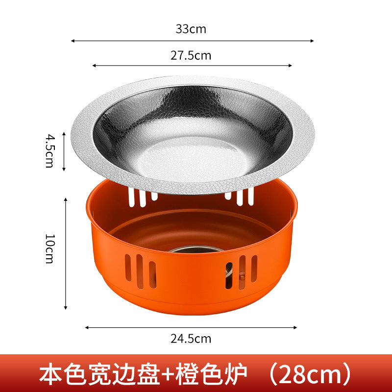 Stainless steel alcohol stove small hot pot seafood dry pot pot set for home alcohol hot pot dry pot heating stove pot