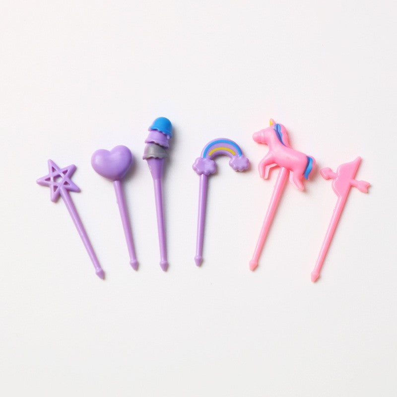 cartoon fruit fork set - cute animal creative fruit picks, bento fruit forks, dessert forks - wholesale
