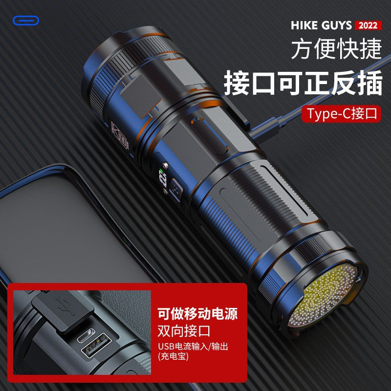 Cross-border new processing custom laser P70 electric display multi-function flashlight high-power charging strong light flashlight