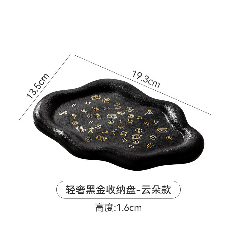 Creative irregular ceramic plate breakfast dessert plate minimalist cloud plate cute white ceramic tray