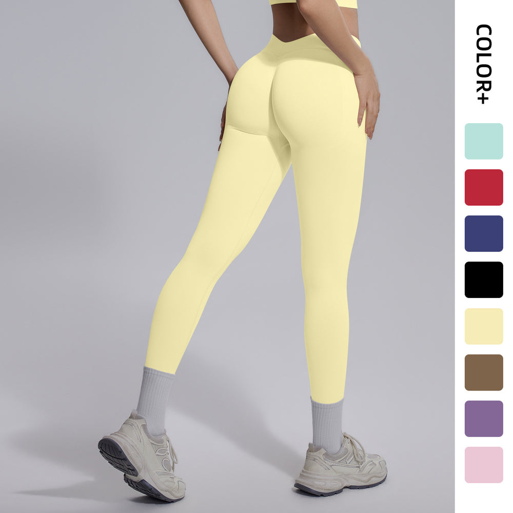 new seamless peach lift yoga pants - v-shaped waist, slimming, running, outdoor fitness leggings
