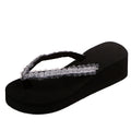 Exportplus size rhinestone flip-flops sandals summernew arrivalfashionplatform shoesthick soleflatscasual flip-flops