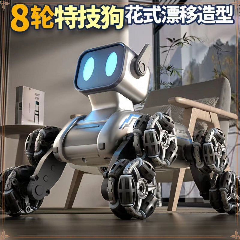 Mechanical eight-wheel machine dog hand induction remote control four-wheel drive car electric robot boys and girls stunts children's toys