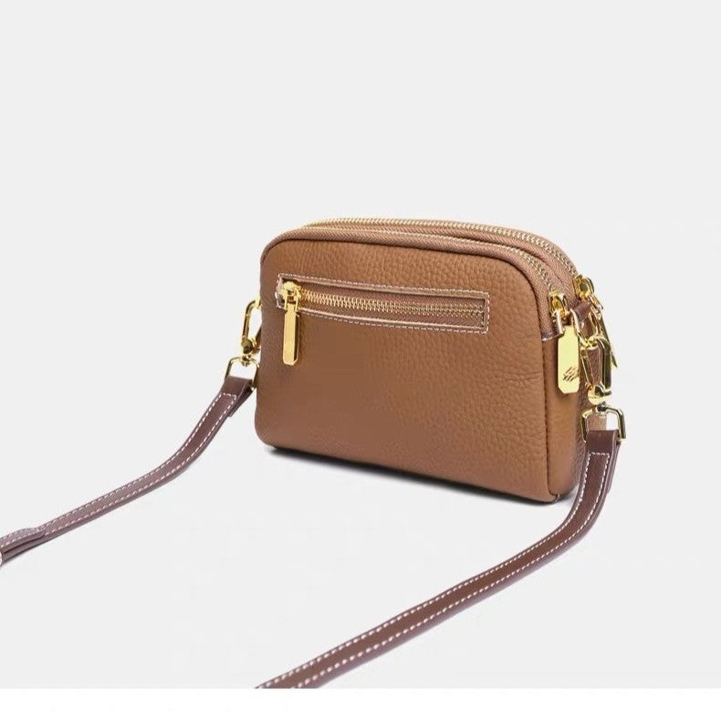 Genuine leather women's crossbody bag, small bag, 2025 new spring casual versatile soft leather phone bag, fashionable shoulder bag