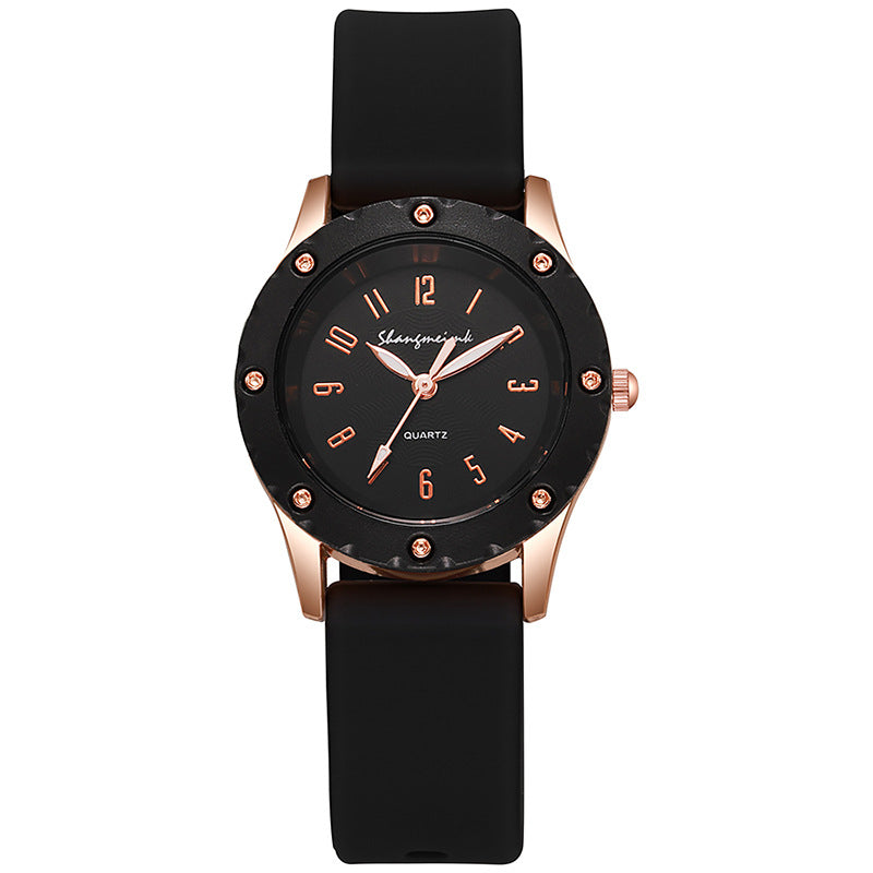 Round silicone student watch digital women's watch quartz watch trendy wristwatch - hot-selling cross-border e-commerce product - wholesale from manufacturer