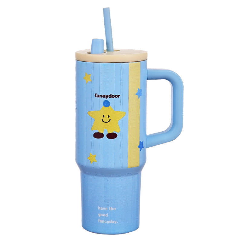 Big mac 316 straw thermos cup large capacity water cup female double drink ton cup high appearance ice cup