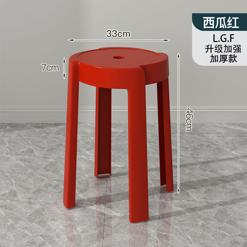 Popular plastic stool for home stackable thickened high stool windmill round plastic stool casual restaurant spare dining table and chairs