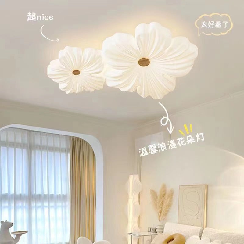 Cream Flower Living Room Ceiling Light Modern Simple Creative Cloud Children's Room Bedroom Dining Room Whole House Eye Protection Lighting
