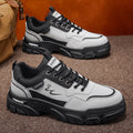 Men's spring black work shoes - non-slip, durable, breathable safety shoes for kitchen, construction, and general labor