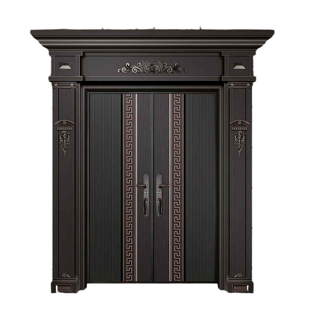 Magnesium alloy villa door, anti-theft door with door head and door pillar, class a sun protection function, abrasion resistant cast aluminum door entrance door