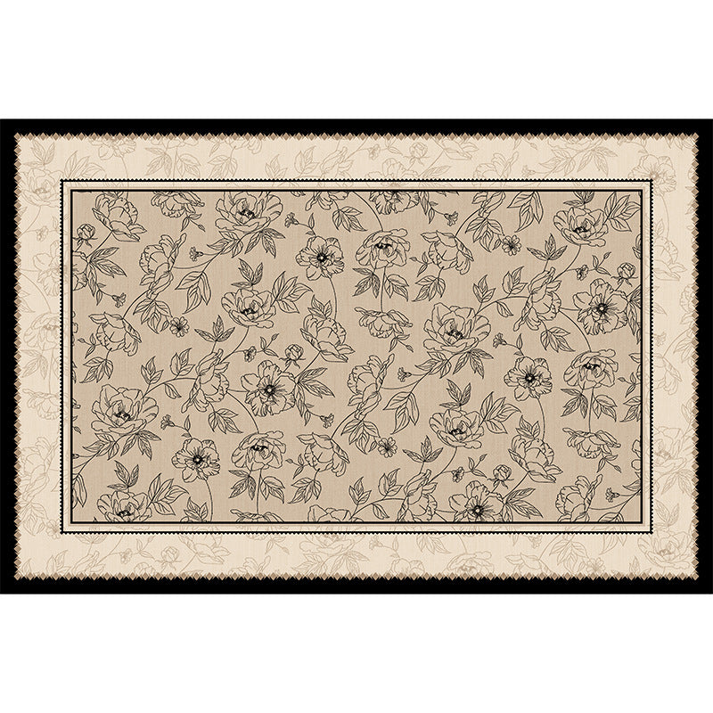 Carpet living room french retro medieval style ice silk mat carpet no-wash and wipeable sofa coffee table floor mat