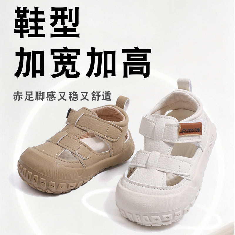 Boys' lightweight closed-toe sandals - new summer collection: breathable, soft-soled prewalker shoes for babies and toddlers - anti-slip, durable, and casual