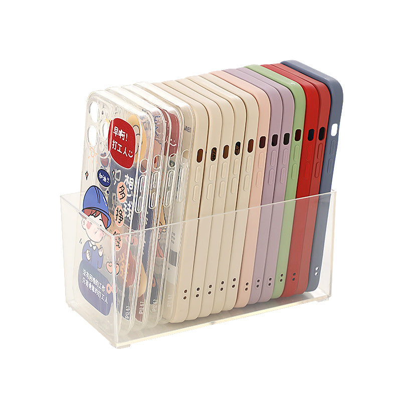 Office coffee tea bag desktop storage box transparent plastic sundries stationery cosmetics mobile phone case storage box