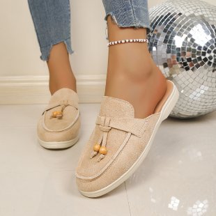 spring/summer new arrivals: plus-size women's half-slipper shoes for cross-border e-commerce. sizes 36-43 available. wholesale options available. dropshipping to  and