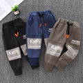 Kidsfleece-lined pantsfall and winter style outwear children's pants, fashionable boys and girls cotton pants, heattech pants supply