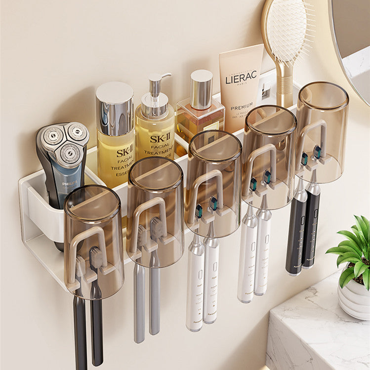 Removable toothbrush rack No punching mouthwash cup holder Wall hanging storage rack Electric toothbrush Toothpaste holder Wholesale