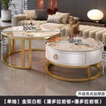 Rock slab coffee table accessible luxury modern casual round small apartment tea table living room for home tea table new arrival normcore marble